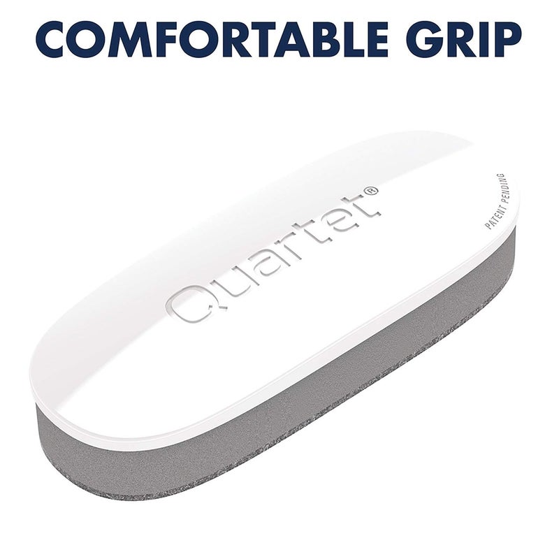 Quartet ممحاة لوح بيضاء رباعية، 5" × 2"، تنظيف أقصى لأقلام التحديد الجافة، تشمل حامل مغناطيسي، مستلزمات المدرسة المنزلية وإكسسوارات المكتب المنزلي، أبيض/رمادي (DFEB4) - Image 5